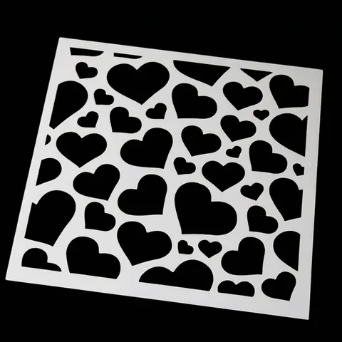 Plastic Cake Stencils Coffee Latte Art Templates DIY Baking Decoration Drawing Heart Star Patterns Novelty