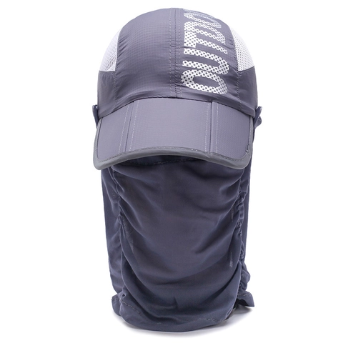 Outdoor Sun Hat With Neck Face Flap Breathable Quick Dry Polyester Foldable Baseball Cap For Fishing Hiking Men Women