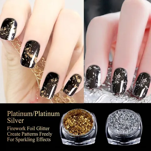 Nail Chrome Powder Mirror Effect Platinum Silver Metallic Glitter Pigment Manicure Decoration DIY Art