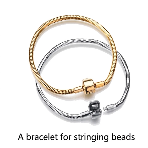 316L Stainless Steel Snake Chain Bracelet Gold Silver DIY Charm Bracelet Base With Barrel Clasp For Men Women Fashion Jewelry