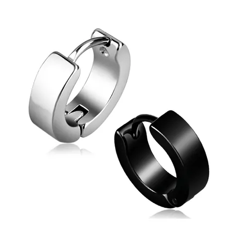 Minimalist Stainless Steel Hoop Earrings Polished Punk Style Jewelry For Men Women Hypoallergenic Multicolor Finish
