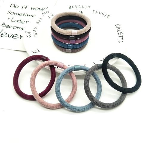 Braided Elastic Hair Ties For Women Flocking Fabric Seamless Hair Bands Minimalist Morandi Color Ponytail Holder