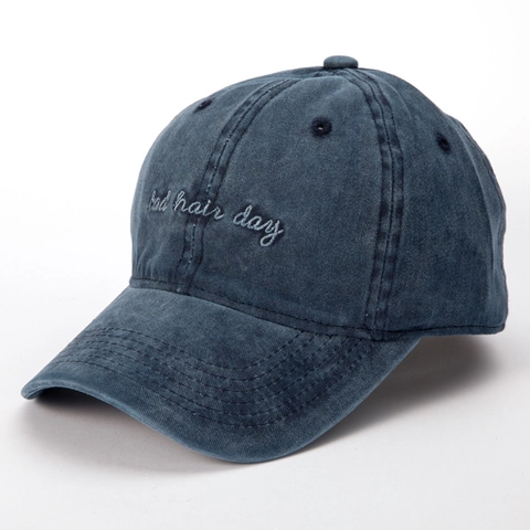 Casquette de Baseball en Coton Lavé Femmes Hommes Broderie Lettres Bad Hair Day Vintage Dad Hat Réglable Solaire