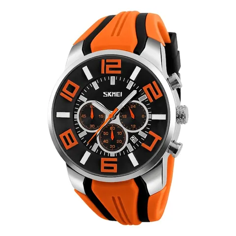Men's Sport Quartz Watch With Silicone Strap Waterproof Chronograph Calendar Function Zinc Alloy Case Fashion Business Wristwatch