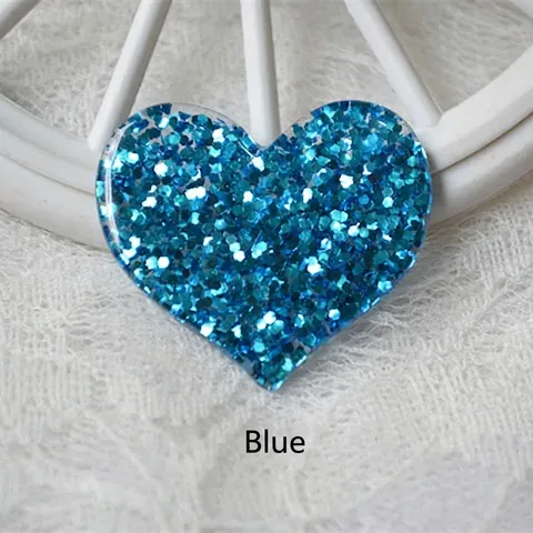 Ciondoli in Resina a Forma di Cuore Glitterati per Decorazione Custodie Cellulari DIY Cabochon in Resina con Paillettes Scintillanti