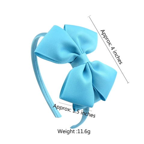 Girls Grosgrain Ribbon Large Bow Headbands Handmade Cute Boutique Hair Accessories Solid Color Hair Bands For Kids