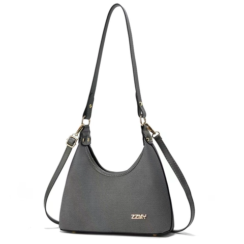 Damen Casual Halbmond Hobo Tasche Strukturgewebe PU Spleißen Schultertasche Handtasche Mit Verstellbarem Riemen