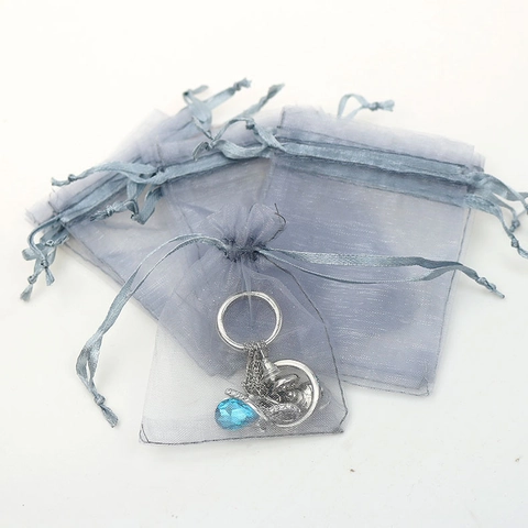 Small Organza Gift Bags Drawstring Mesh Pouches For Jewelry Packaging Wedding Party Favor Candy Storage Various Colors