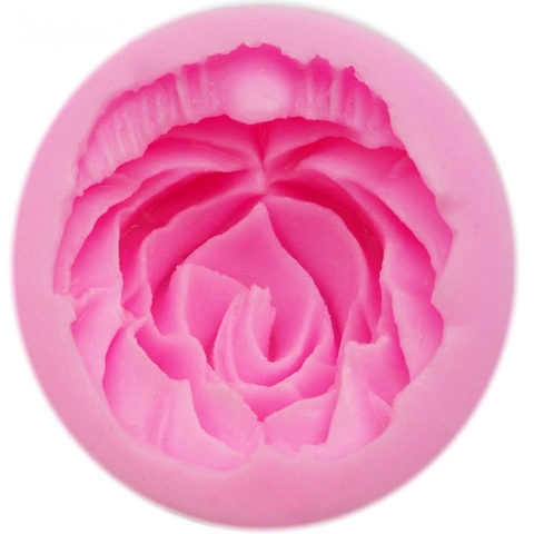 3D Rose Flower Fondant Cake Mold Silicone Baking Tool For Chocolate Soap Candle Making DIY Crafting Pink