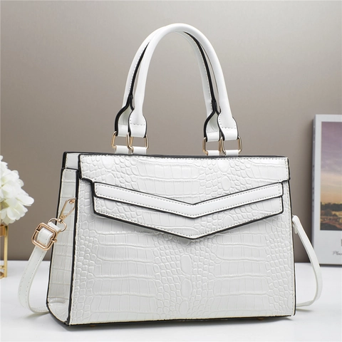 Borsa Da Donna In Pelle PU Con Motivo Coccodrillo Grande Capacità Cuciture A V Borsa A Tracolla Urbana Versatile