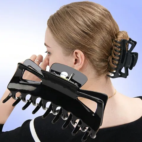 Large Medium Small Glossy Plastic Hair Claw Clips Jaw Clips For Thick Thin Hair Women Daily Styling Hair Accessories