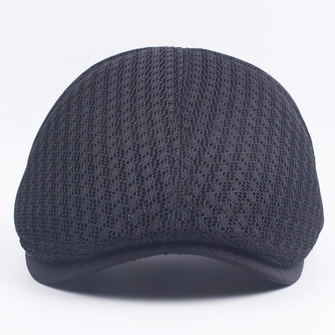 Berretto Da Uomo In Rete Estivo Coppia Piatta Traspirante Leggero Cappello Da Sole Regolabile Stile Britannico