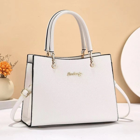 Borsa A Mano Da Donna Pelle PU Grana Litchi Borsa A Tracolla Con Tracolla Regolabile Elegante Versatile Manico Superiore