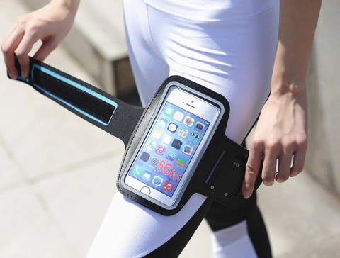 Sports Phone Armband Bag Neoprene PU Touchscreen Waterproof For Running Cycling Fitness With Key Holder Reflective Strip