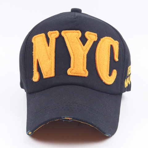 Casquette De Baseball NYC Coton Style Vintage Délavé Chapeau Soleil Sports De Plein Air Streetwear Ajustable Brodé