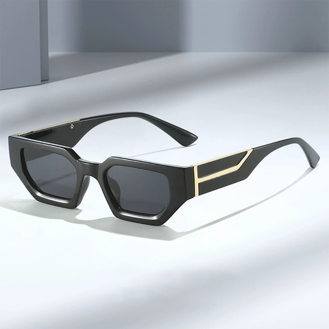 Geometric Small Frame Sunglasses UV400 Protection PC Frame AC Lens Retro Cat Eye Fashion Eyewear For Women Men