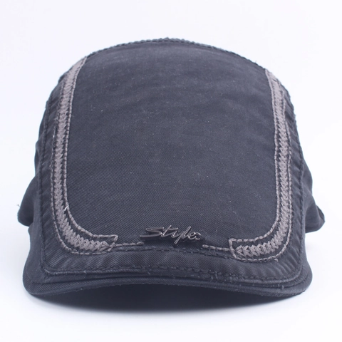 Gorra Plana Algodón Vintage Hombre Ajustable Ivy Con Hebilla Metal Y Etiqueta Metal Style Boina Retro Casual Newsboy
