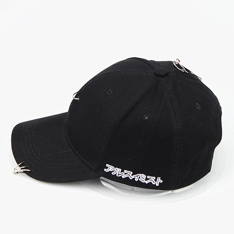 Gorra De Béisbol Hip Hop Algodón Poliéster Con Anillos De Metal Pin De Seguridad Correa Larga Unisex Sombrero Sol