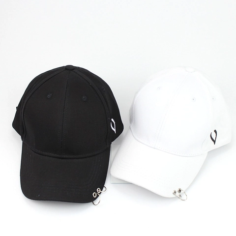 Baseball Cap Baumwolle Polyester Eisenringe Dekoration Verstellbar Gebogene Krempe Outdoor Streetwear Hip Hop Unisex