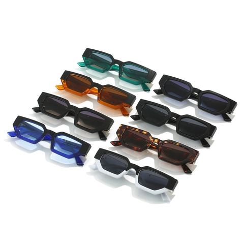 Geometric Small Frame Sunglasses UV400 Protection PC Frame AC Lens Retro Cat Eye Fashion Eyewear For Women Men