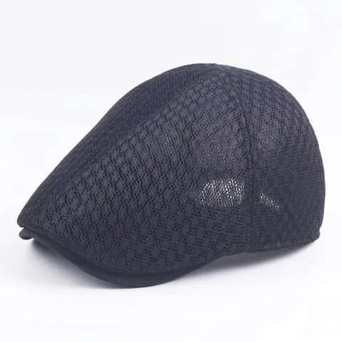 Berretto Da Uomo In Rete Estivo Coppia Piatta Traspirante Leggero Cappello Da Sole Regolabile Stile Britannico