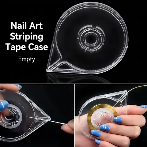 Nagelkunst Striping Tape Dispenser Case Lege Plastic Doos Houder Voor Goud Zilver Lijn Extractie Opslag Tool