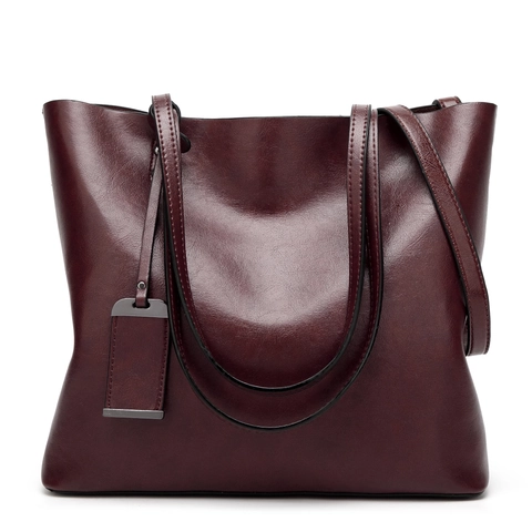 Vintage PU Leather Tote Bag For Women Large Capacity Shoulder Handbag With Rivets And Metal Pendant Retro Office Daily Use