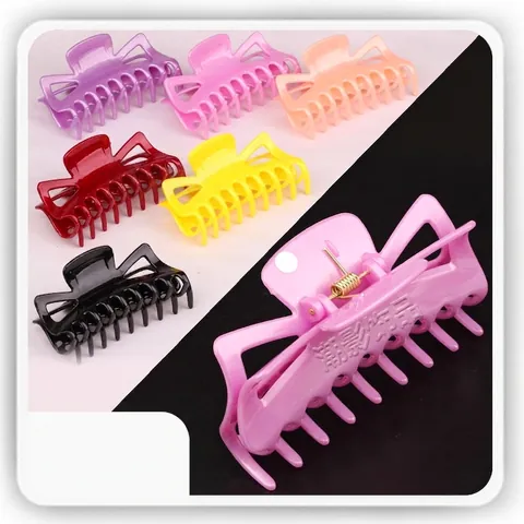 Large Medium Small Glossy Plastic Hair Claw Clips Jaw Clips For Thick Thin Hair Women Daily Styling Hair Accessories