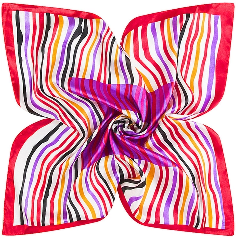 Women Square Scarf Faux Satin Satin Geometric Stripe Professional Office Neck Wrap Elegant Fashion Accessory