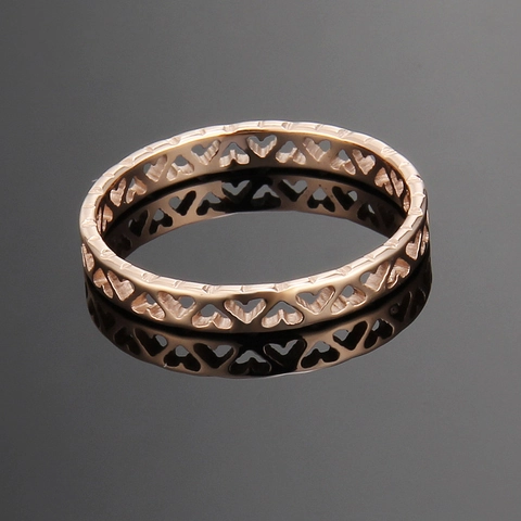 Anillo De Corazón Hueco Joyería De Acero Inoxidable Simple Elegante Romántico Para Mujeres Niñas Regalo Pulido