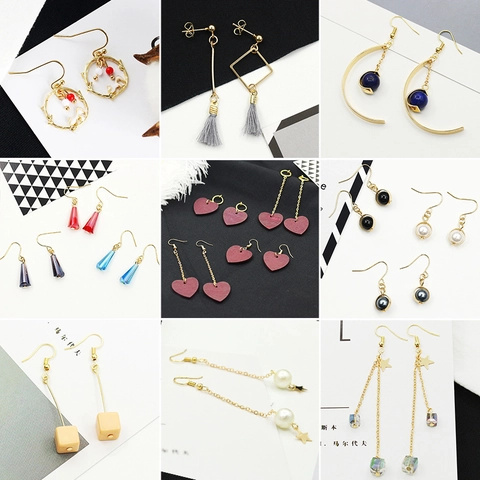 Pendientes Colgantes Asimétricos Simples Coreanos Con Poste de Acero Inoxidable Borla de Aleación Joyería Colorida para Mujeres Fiesta