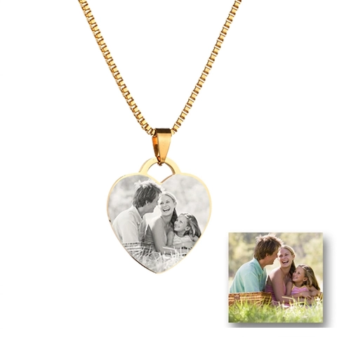 Minimalist Polished Stainless Steel Heart Shaped Military Tag Pendant Necklace Glossy Mirror Jewelry Gift For Men Women
