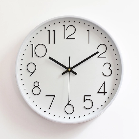 Runde Wanduhr Kunststoff Leises Quarzwerk Modern Minimalistisch Gut Lesbar Für Wohnzimmer Büro Heimdekoration