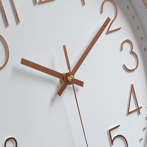 Orologio Da Parete Silenzioso Moderno Rotondo Movimento Al Quarzo Minimalista Plastica Numeri Arabi 3D Per Casa Ufficio
