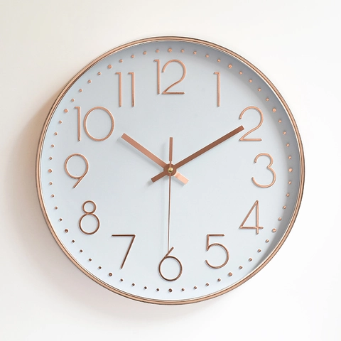 Modern Minimalist Round Wall Clock Silent Quartz Movement Plastic Decorative Timepiece For Living Room Bedroom Office