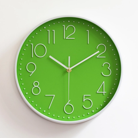 Reloj De Pared Silencioso Moderno Marco De Plástico Números 3D Analógico Cuarzo A Pilas Para Sala Oficina Cocina Minimalista