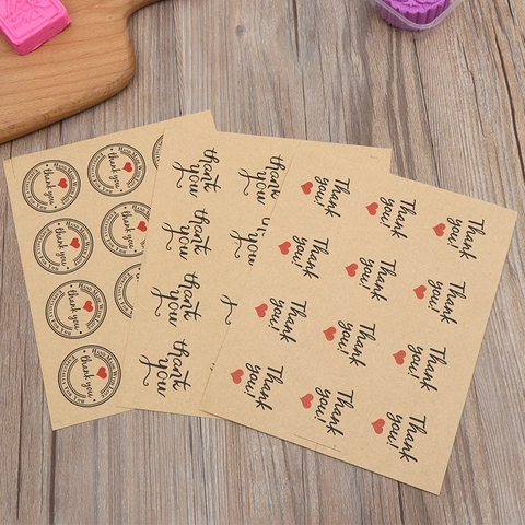 Autocollants Ronds Thank You Étiquettes En Papier Kraft Hand Made With Love Pour Emballage Cadeau Décor De Scellage