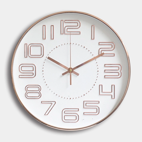 Reloj De Pared Silencioso Moderno Grandes Números Arábigos Estéreo 3D Movimiento De Cuarzo Plástico Redondo Decorativo Oficina Hogar