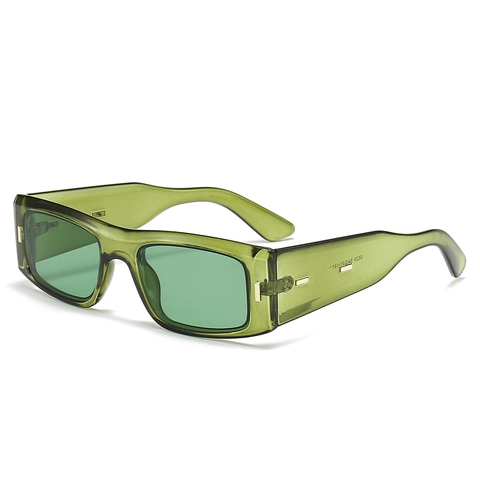 Retro Rectangular Sunglasses PC Square Frame UV400 Protection Metal Rivet Decor Fashion Trendy Eyewear For Men Women