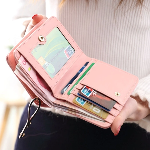 Cute Cartoon Cat Women Bifold Wallet PU Leather Zipper Coin Purse Small Multi Card Holder Student Style