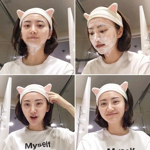 Diadema Peluche Orejas Animales Forro Polar Suave Elástica Para Lavado Cara Maquillaje Cuidado Piel Spa Estilo Coreano