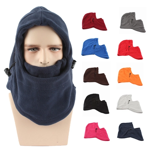 Unisex Winter Fleece Balaclava Windproof Thermal Cycling Cap For Outdoor Skiing Riding Cold Weather Neck Warmer Hood Hat