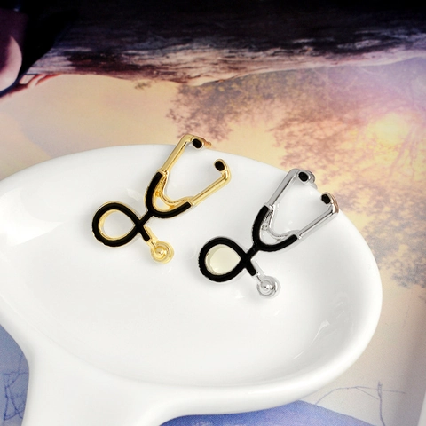 Kreative Stethoskop Emaille Brosche Anstecknadel Legierung Medizinischer Schmuck Geschenk Für Ärzte Krankenschwestern