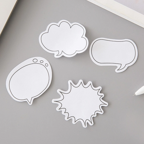 Creative Speech Bubble Sticky Notes Paper Dialogue Box Shape Minimalist Self-Adhesive Memo Pads For Office School