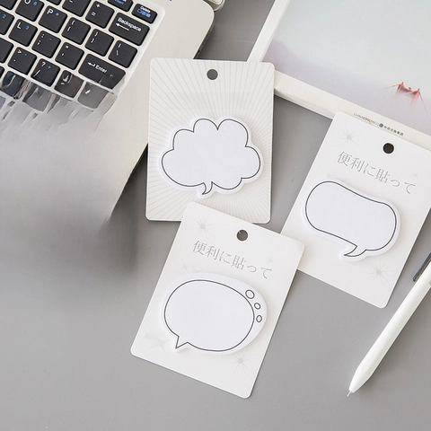 Creative Speech Bubble Sticky Notes Paper Dialogue Box Shape Minimalist Self-Adhesive Memo Pads For Office School