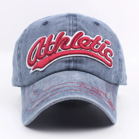 Casquette De Baseball Coton Lavé Rétro Broderie Athletic Réglable Chapeau De Soleil Vintage Style Sportif