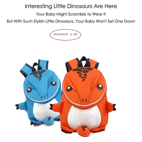 Kids Dinosaur Backpack Oxford Cloth 3D Cartoon Animal Preschool Kindergarten School Bag For Boys Girls Cute Travel