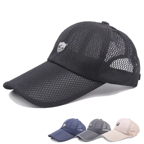 Gorra De Béisbol De Malla Transpirable Visera Extendida Sombrero De Sol Deporte Ajustable Para Hombre Mujer