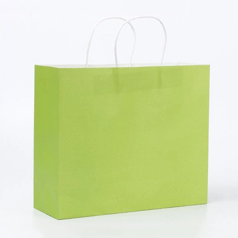 Kraft Paper Tote Bag With Handles Colorful Shopping Gift Packaging Reusable Foldable Eco Friendly Retail Boutique Bags