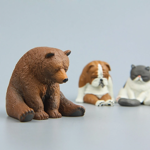 Lindos Imanes De Nevera De Animales Sentados Somnolientos Figuritas De Zoo De Resina Decoración De Cocina Hogar Accesorio De Novedad
